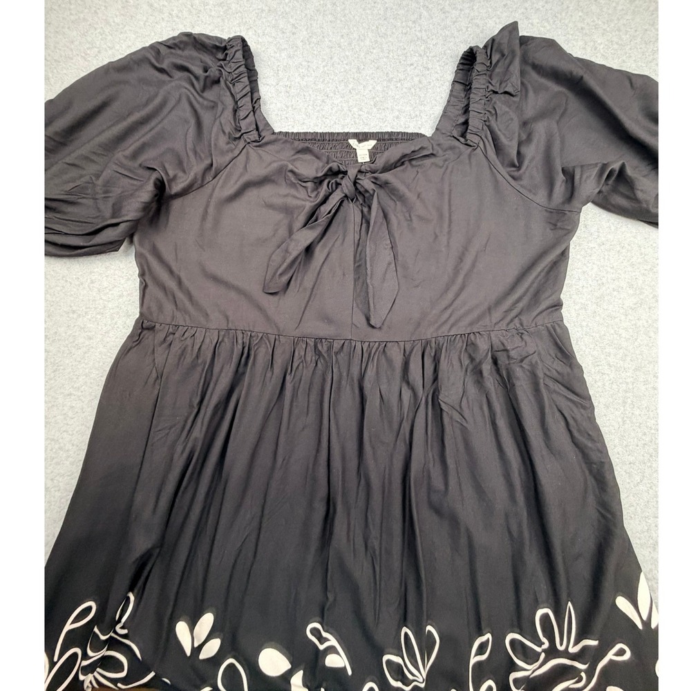 Cato Plus Size Black White Floral Border Print Maxi Dress 26/28W NWT